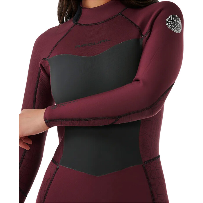 2024 Rip Curl Womens Dawn Patrol 4/3mm Back Zip Wetsuit 14ZWFS - Plum